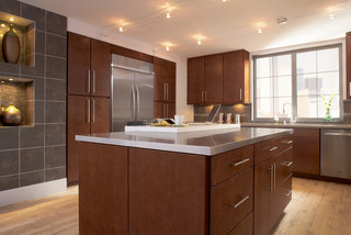 Contemporary Lausanne Slab Cabinets and Island Kitchen - Contemporary -  Kitchen - Phoenix - by Arizona Cabinet Source