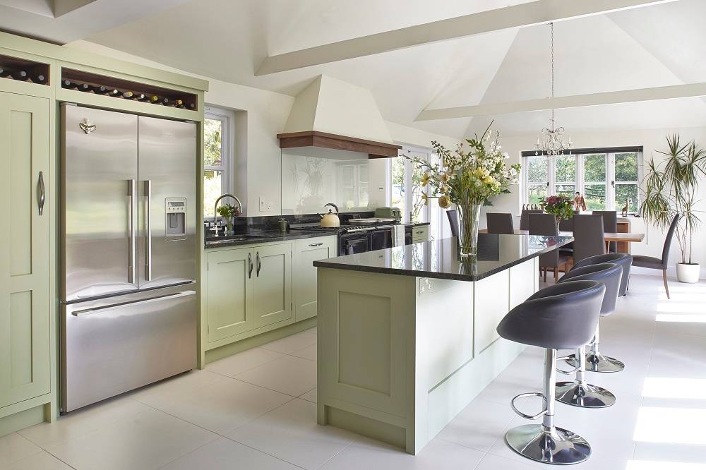 75 Kitchen With Green Cabinets And