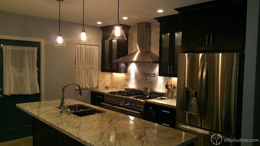 Elegant kitchen photo in Miami