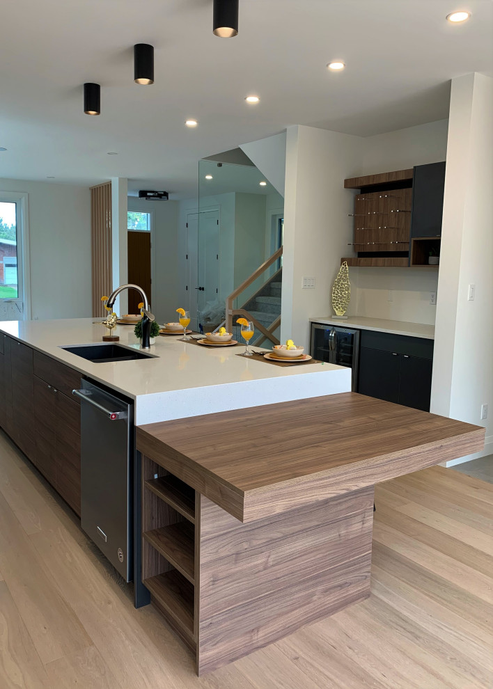 Contemporary Modern ( Black and Walnut) - Modern - Kitchen - Edmonton - by Hygge Interiors | Houzz