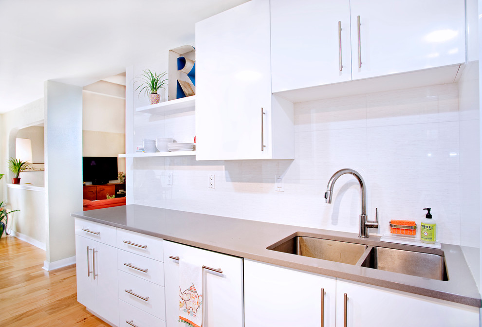 Contemporary White High Gloss Foil Kitchen Cabinets Contemporary Kitchen Austin By Ub Kitchens Kitchen Design And Cabinets Houzz