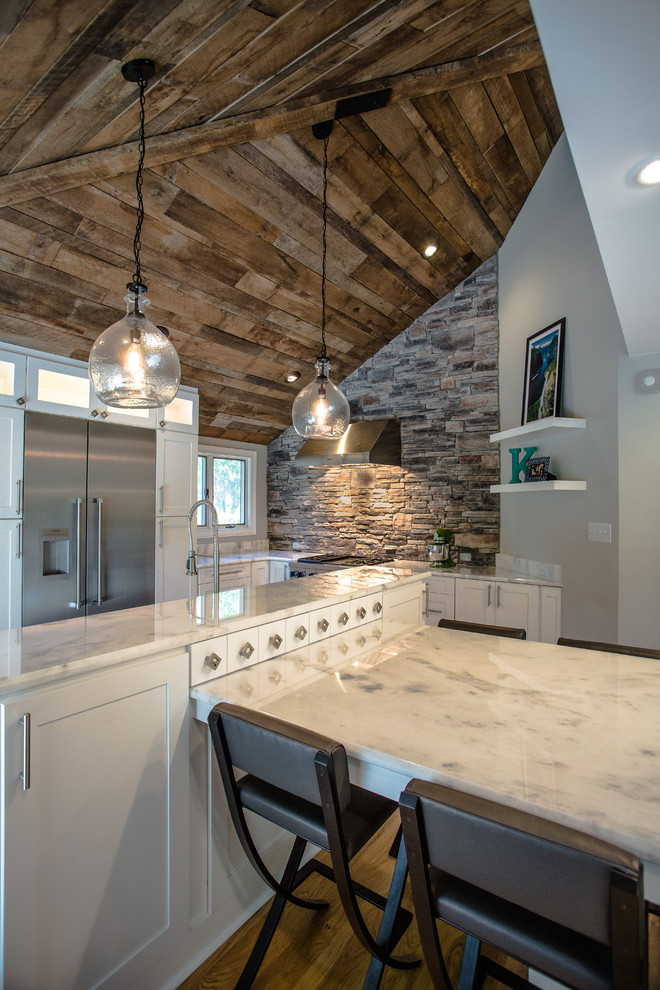 Cool Mixed Materials Kitchen Remodel in Cornelius Contemporary