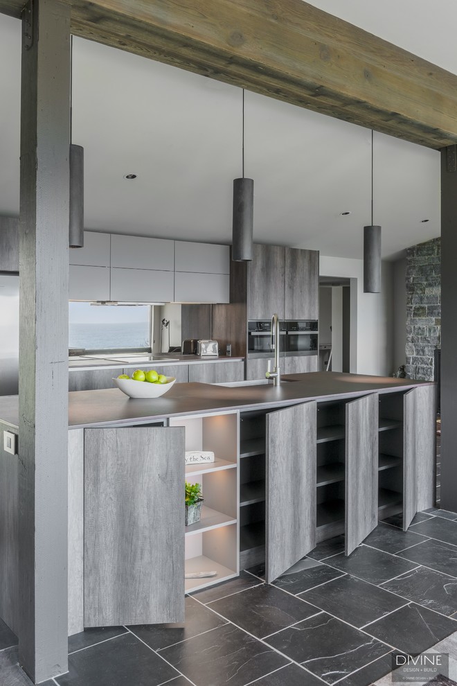 Cool tones inside of a Gloucester, MA home - Eclectic ...