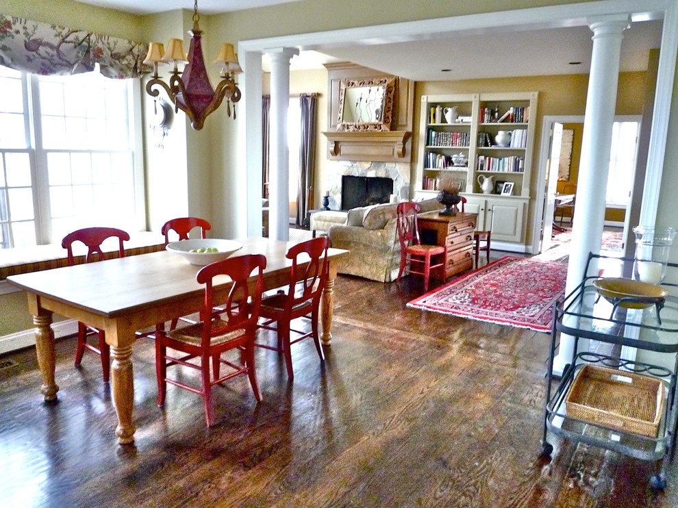 Photo of an expansive bohemian u-shaped kitchen/diner in Philadelphia with an island.