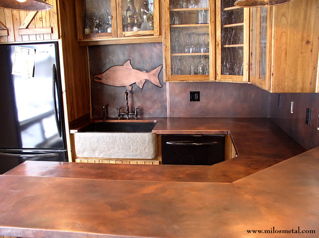 Copper Rustic Countertops Traditional Kitchen Portland By Milo S Art Metal Llc Houzz Ie