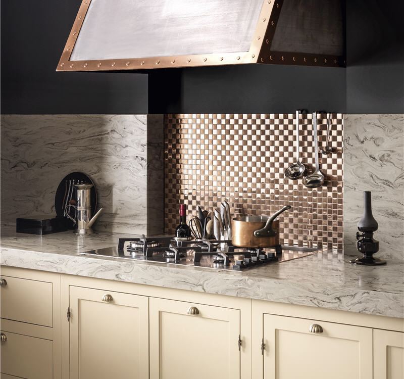 Inspiration for a transitional kitchen remodel in Philadelphia with solid surface countertops