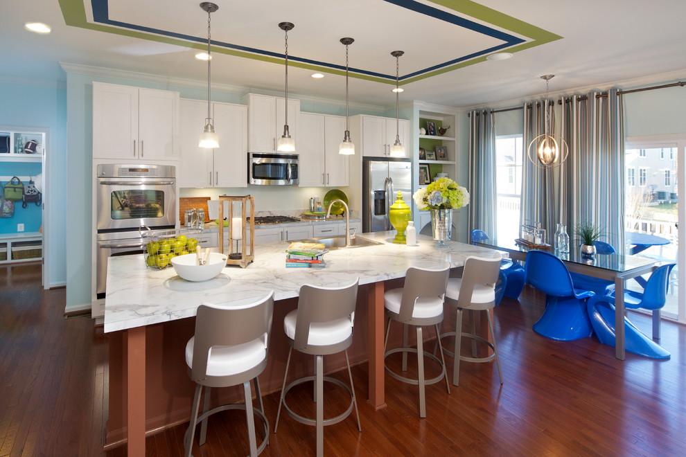 Inspiration for a contemporary kitchen in DC Metro with stainless steel appliances.