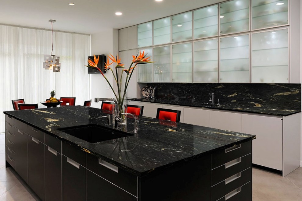 Cosmic Black Granite Kitchen Modern Kitchen Baltimore By Stone Action Houzz