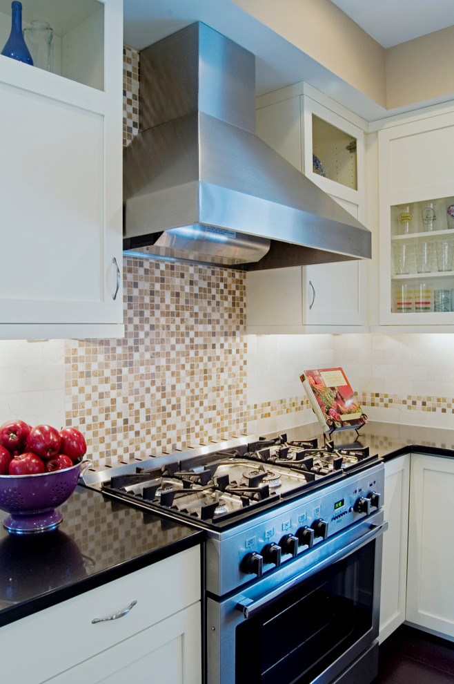 Inspiration for a classic kitchen in Philadelphia with recessed-panel cabinets.