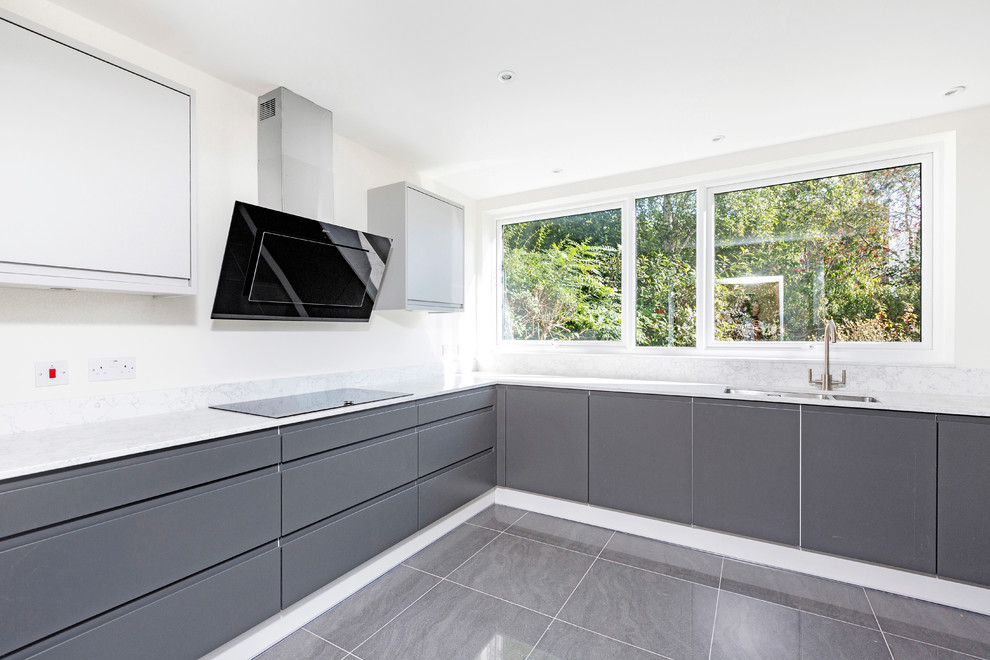 Design ideas for a contemporary kitchen in London.