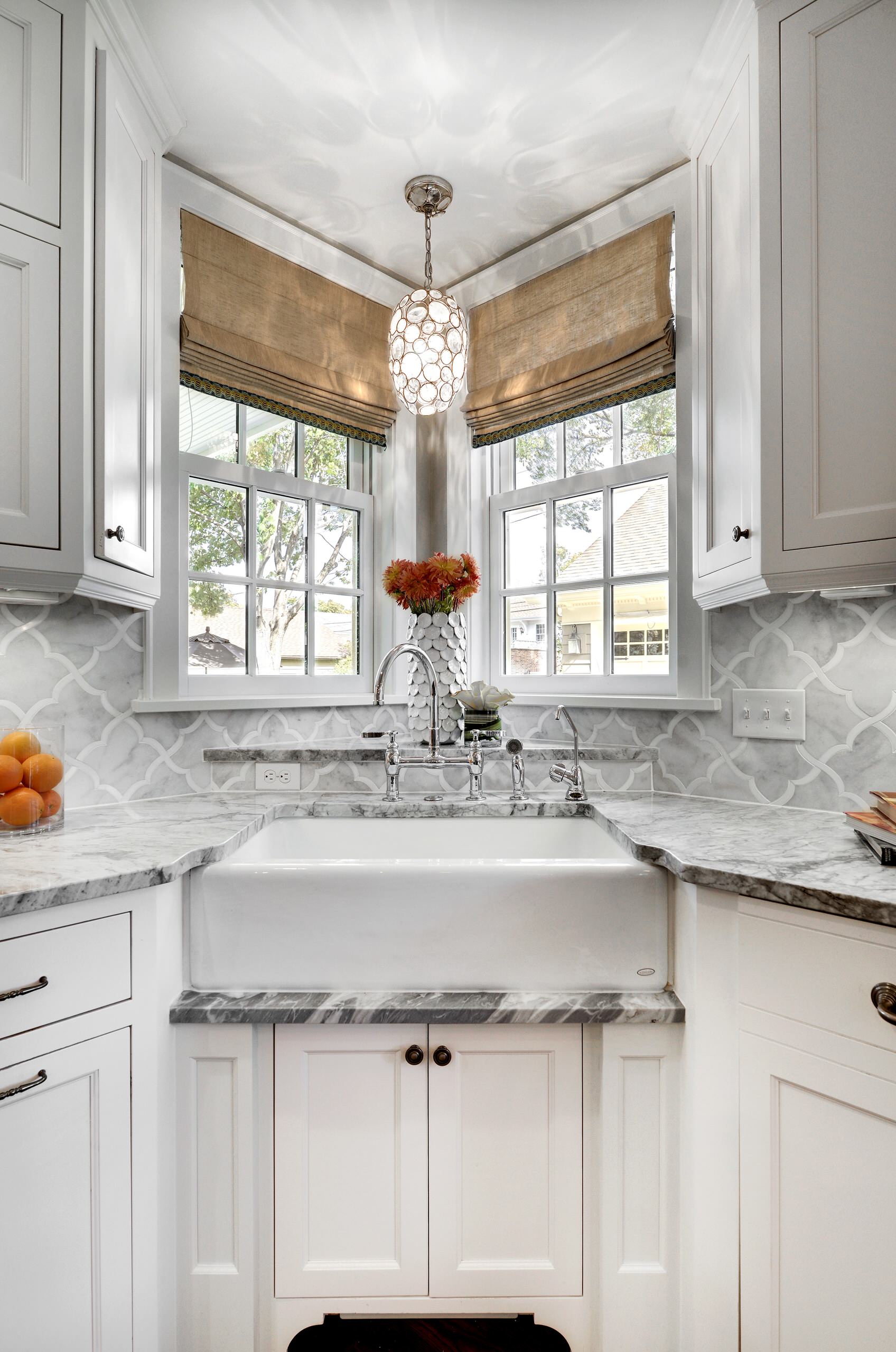 Kitchens With White Cabinets And Gray Countertops Houzz