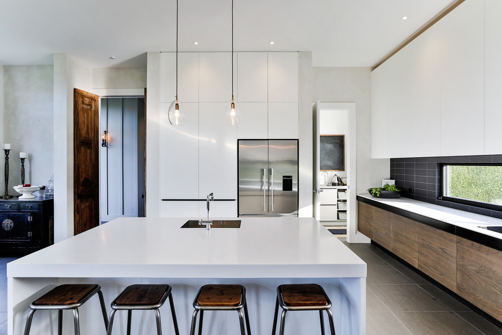 Trendy kitchen photo in Auckland