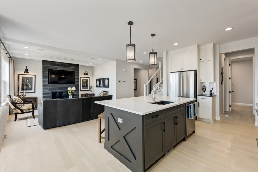 Country Luxe Modern Farmhouse Show Home Farmhouse Kitchen Calgary