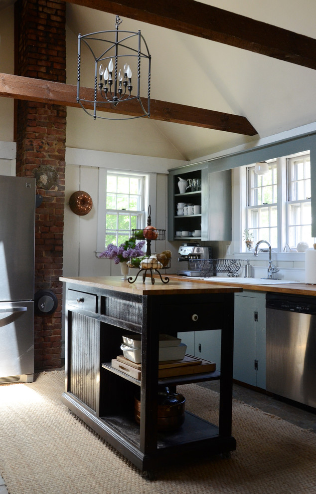 Photo of a beach style kitchen in Boston.