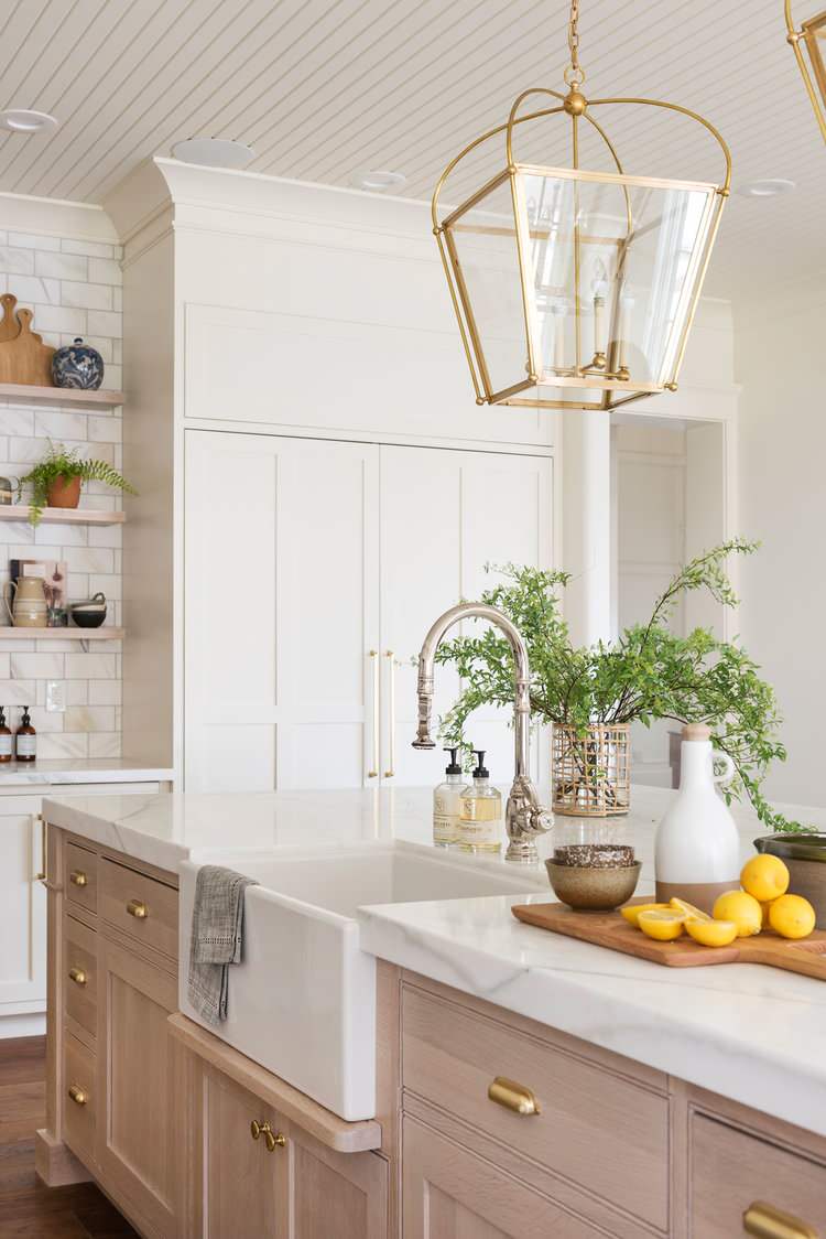 Turquoise Kitchen Island - Contemporary - kitchen - Benjamin Moore Lookout  Point - Lauren Shadid Architecture