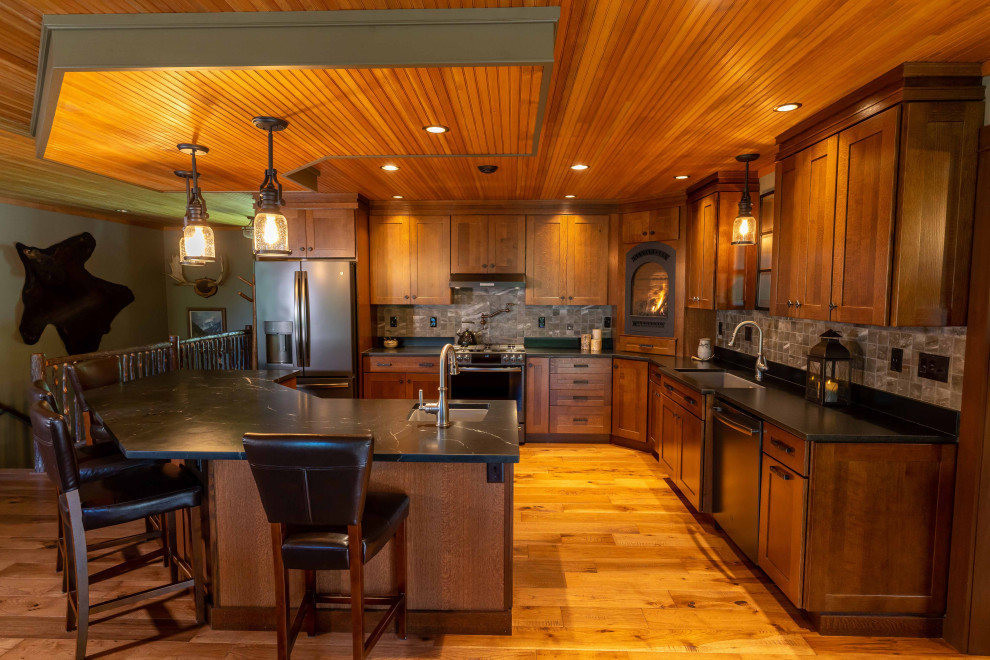 Cozy Modern Adirondack Kitchen Rustic Kitchen Burlington by