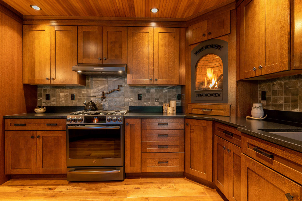 Cozy Modern Adirondack Kitchen Rustic Kitchen Burlington by