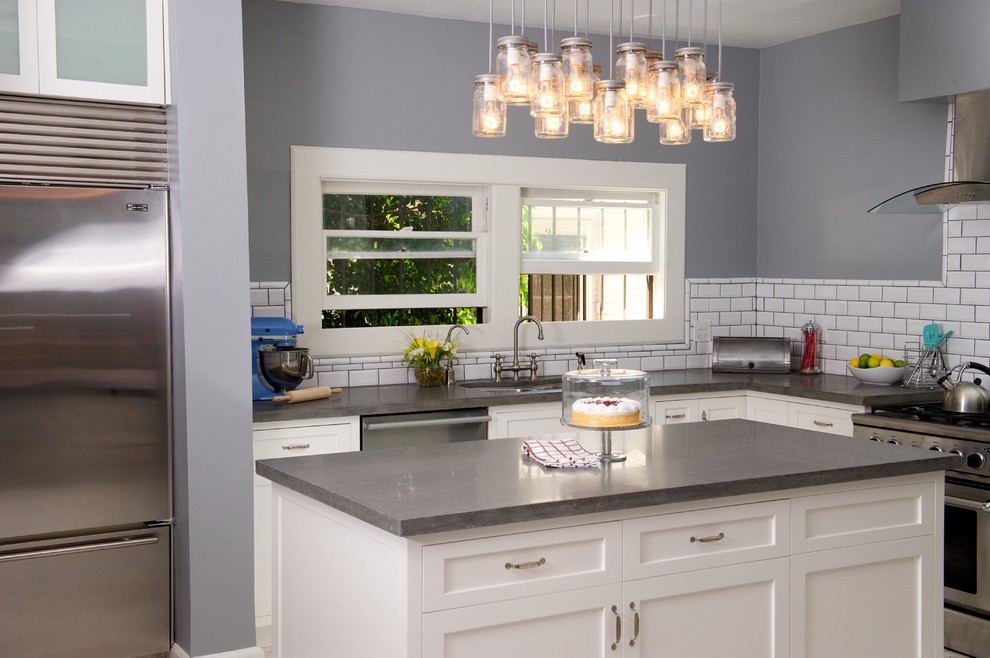 Craftsman White Kitchen Craftsman Kitchen Los Angeles by