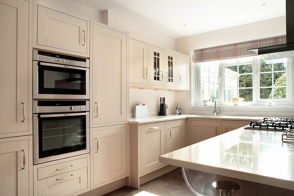 Cream shaker kitchen Transitional Kitchen Hertfordshire by