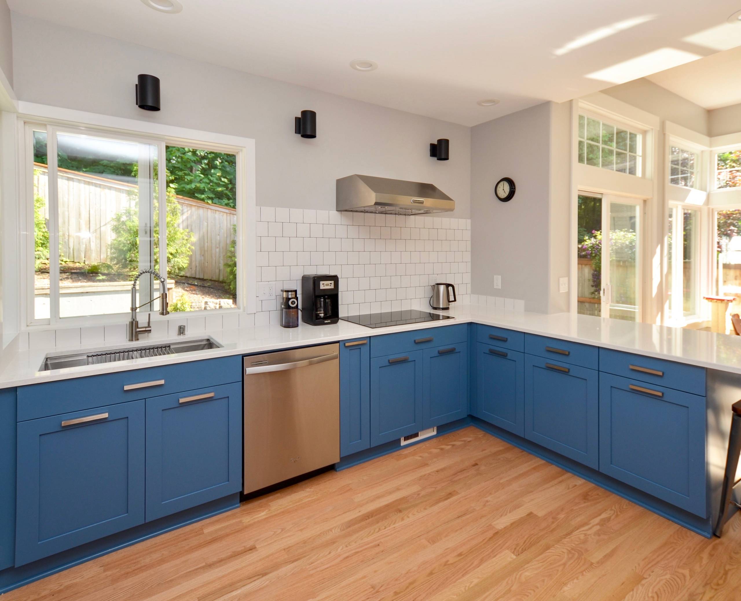 75 modern kitchen with blue cabinets ideas you'll love - july