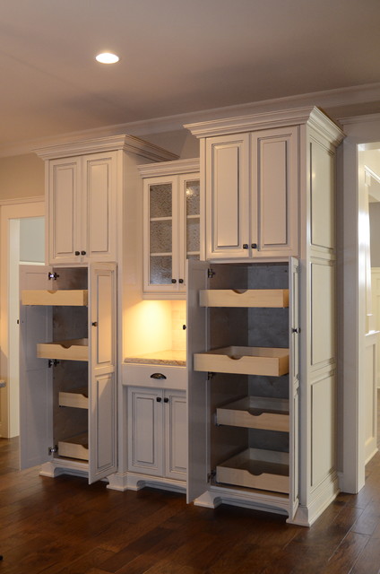 Traditional kitchen cabinet with pantry built into it