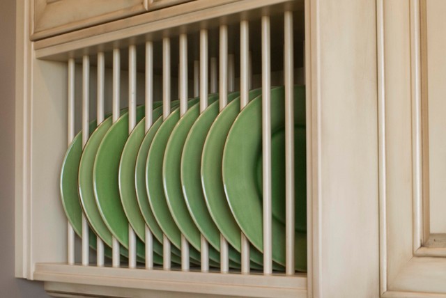 Custom Built In Plate Rack Traditional Kitchen Calgary by