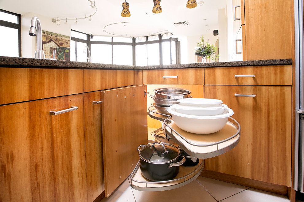 Custom Drawers & PullOut Systems Contemporary Kitchen New York by Nadler