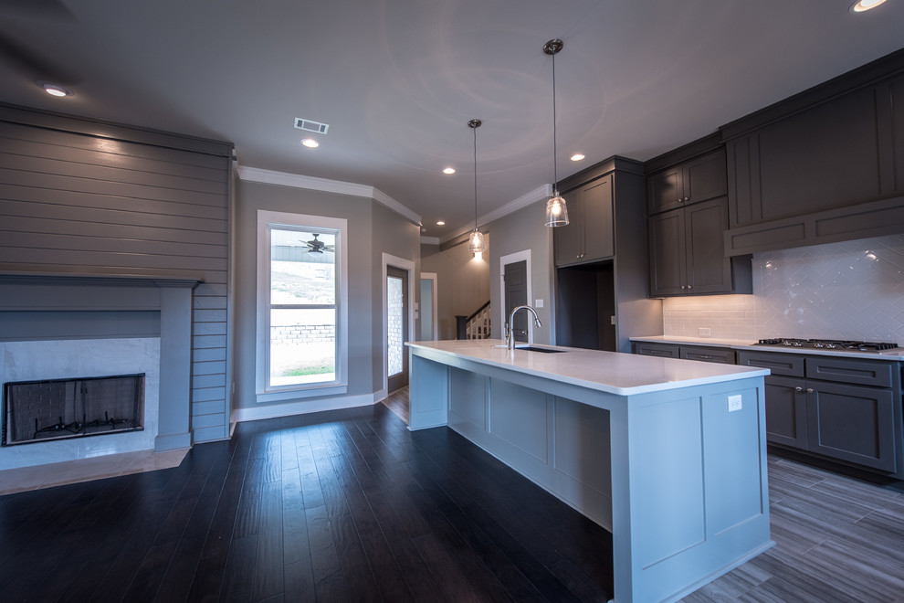Custom Craftsman Style open floor plan kitchen Transitional Kitchen