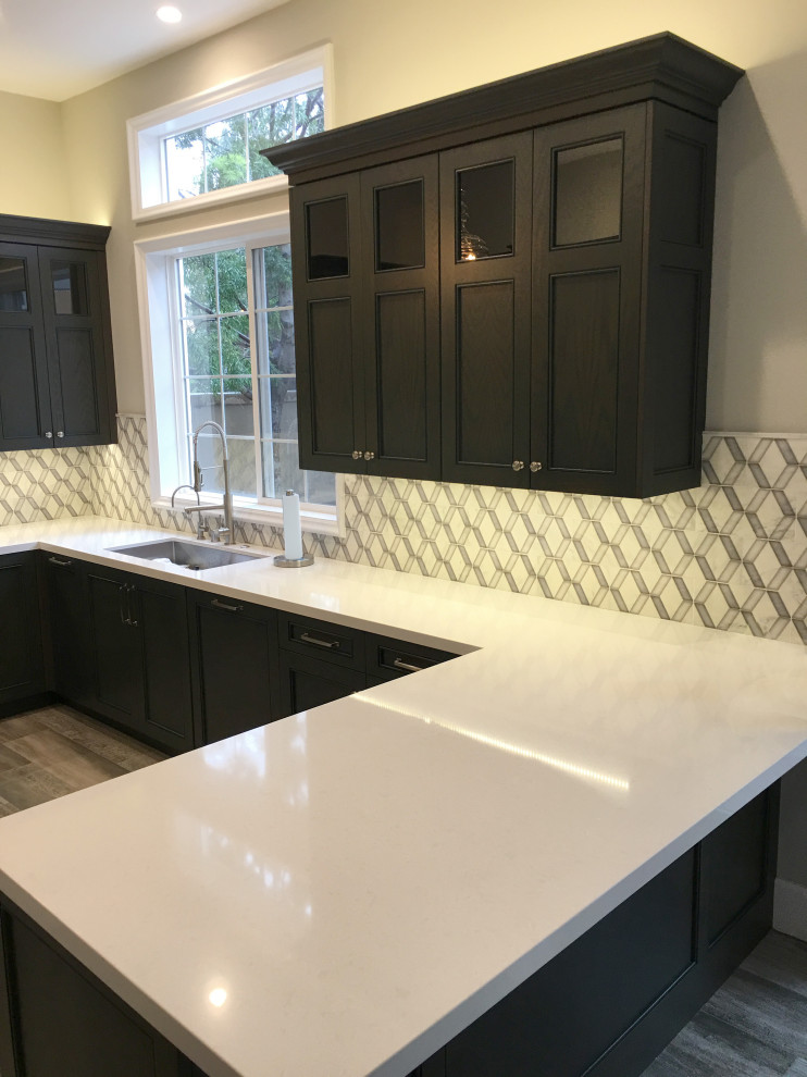 Custom Handcrafted Kitchen Dark Wood Stain, Black Kitchen