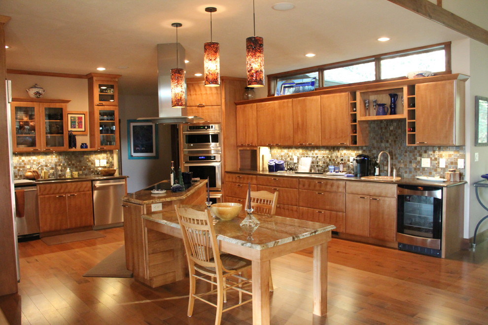Large mountain style kitchen photo in Chicago