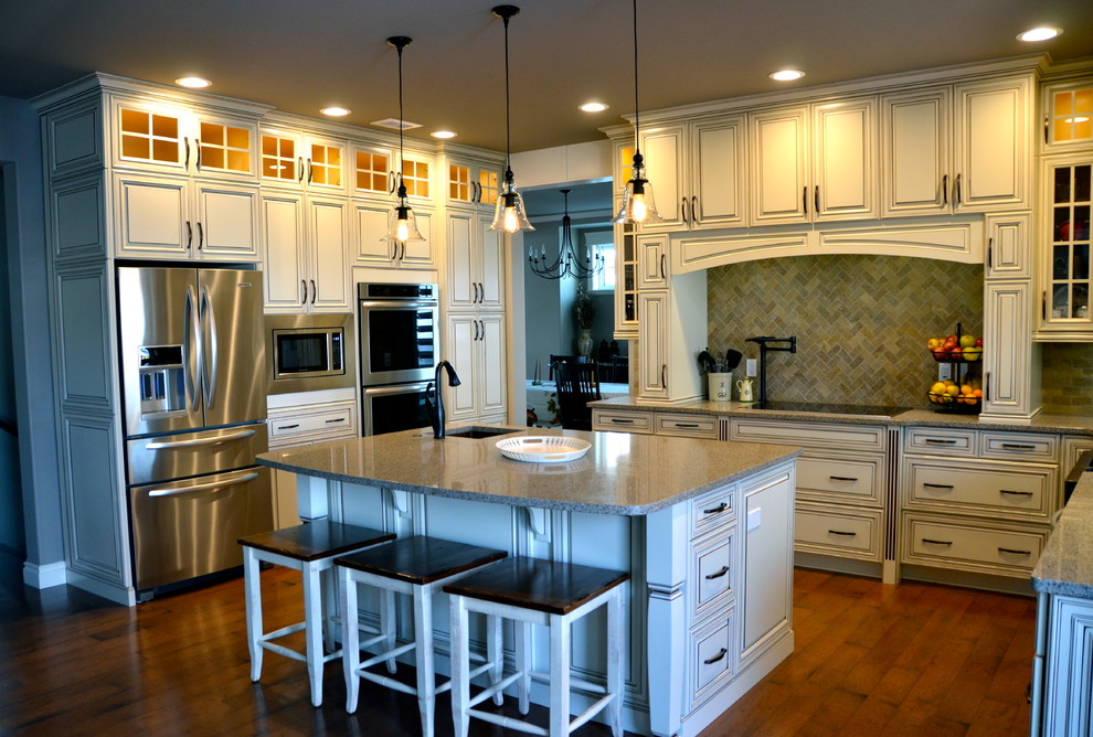 Custom Home Stacked Traditional Kitchen Calgary by