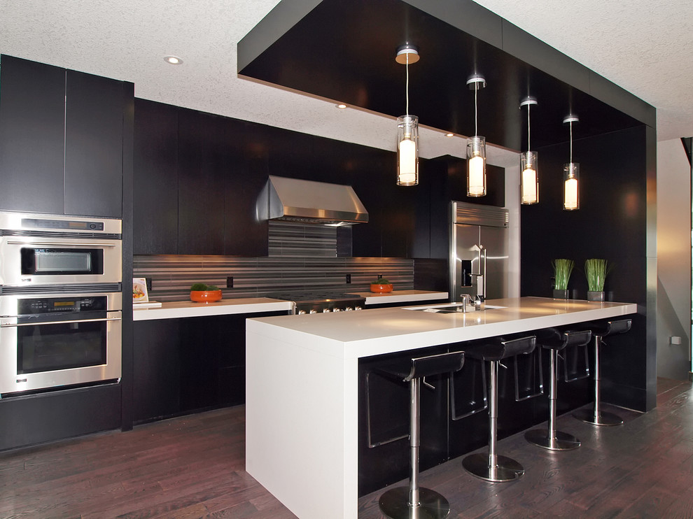 Minimalist kitchen photo in Calgary