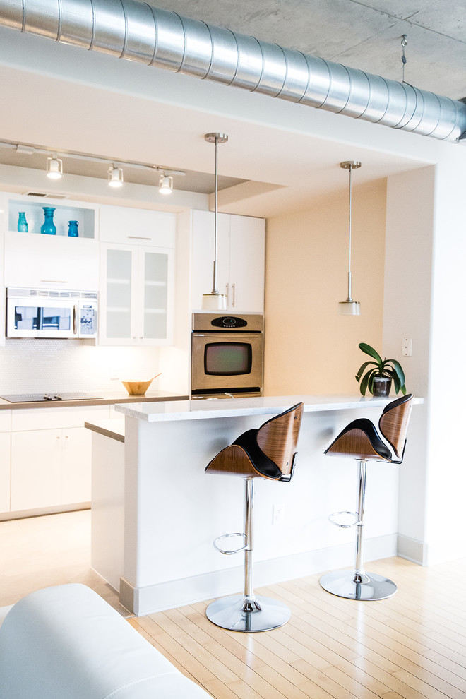 Design ideas for a small contemporary kitchen in Houston.