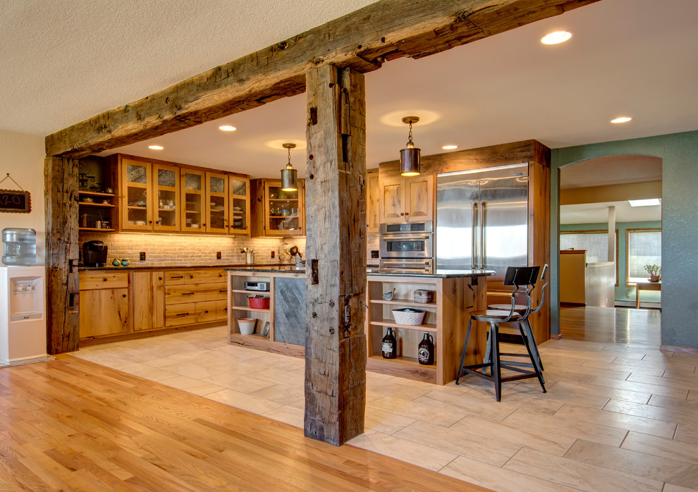 Custom kitchen with post and beams - Rustic - Kitchen - Denver - by ...