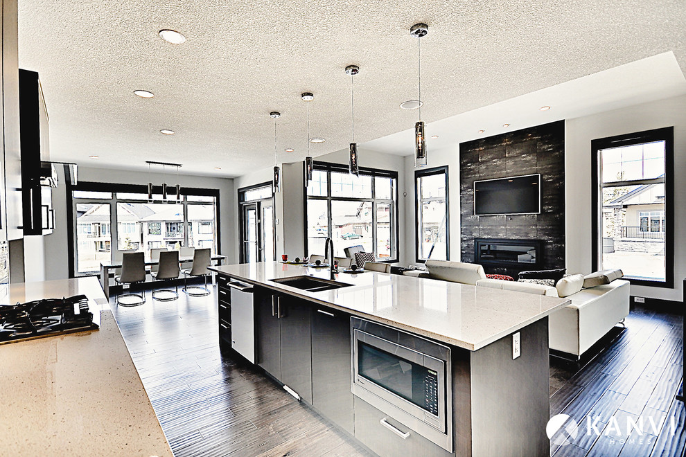Photo of a contemporary kitchen in Edmonton.