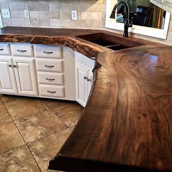 Custom Live Edge Countertop Ottawa On Rustic Kitchen Ottawa