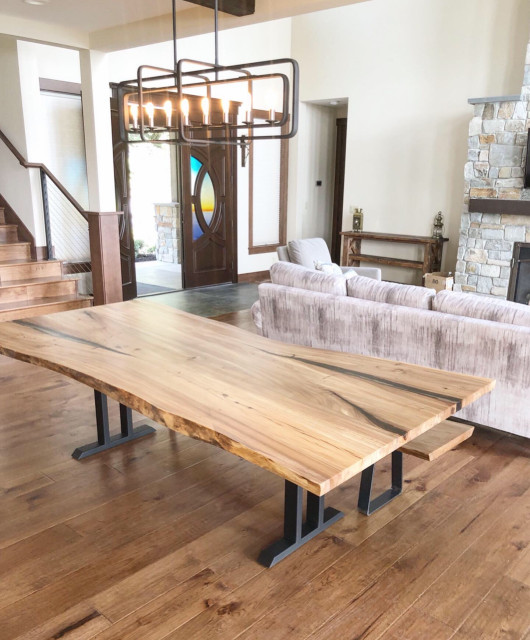 Custom Live Edge Dining Tables Modern Kitchen Seattle by WANE