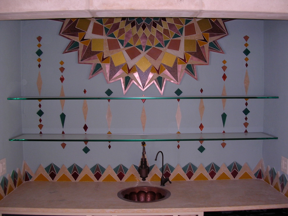 Custom medallions Eclectic Kitchen Milwaukee by Dragonfly Tile & Stone Works, Inc. Houzz