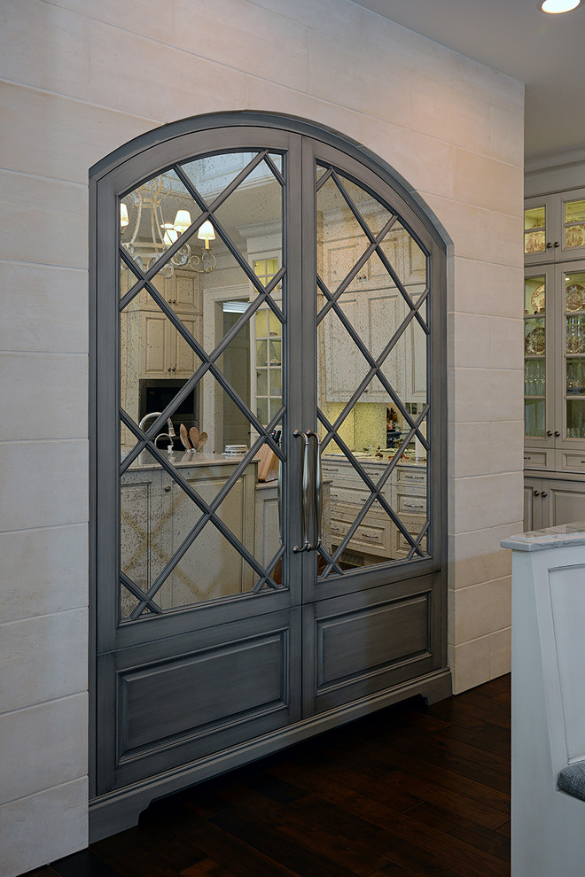 Custom Mirror Panel Refrigerator Doors Traditional Kitchen
