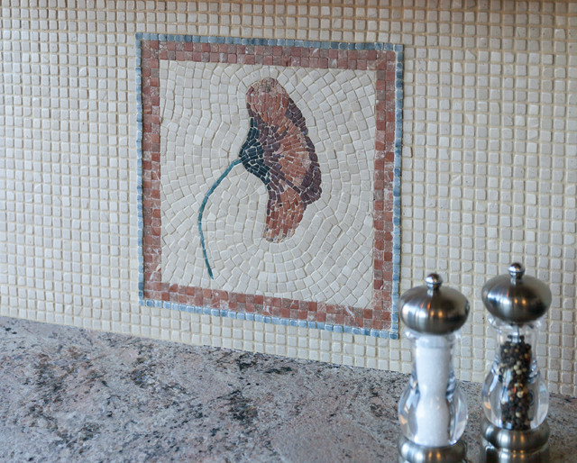 Custom Mosaic Tile Backsplash Kitchen Showroom Denver Traditional
