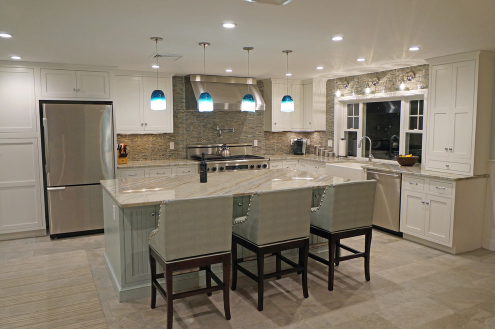 Custom paint kitchen in Natick Transitional Kitchen Boston by Spotlight Design Center