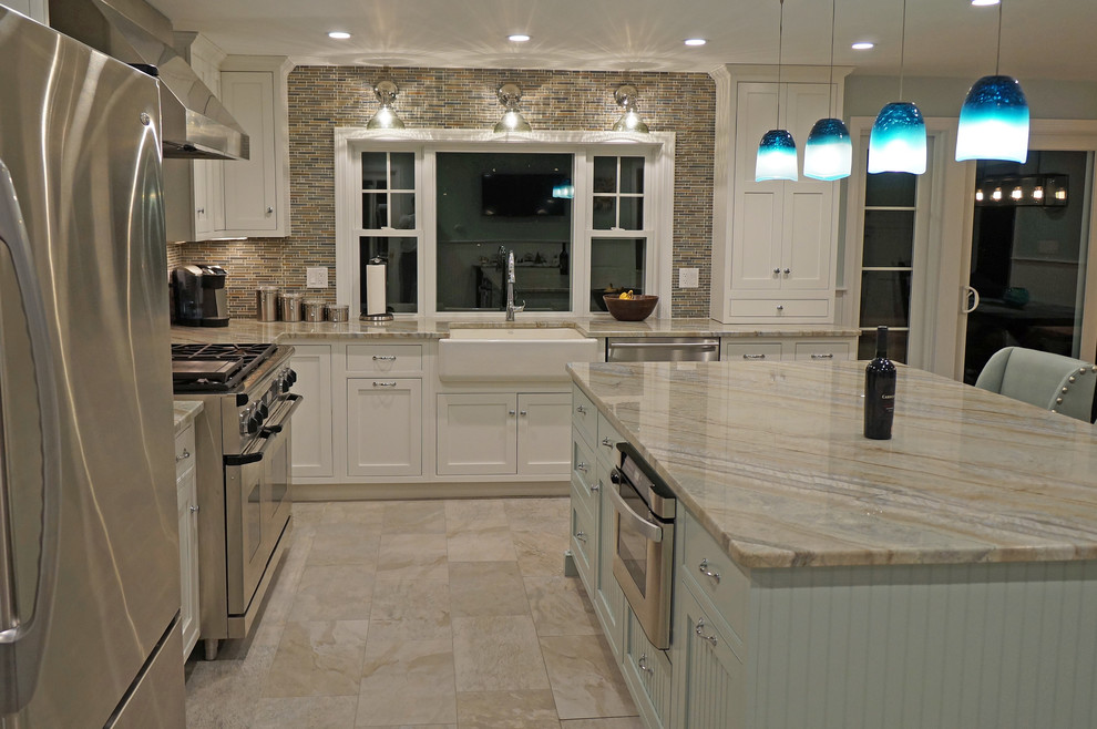Custom paint kitchen in Natick Transitional Kitchen Boston by Spotlight Design Center