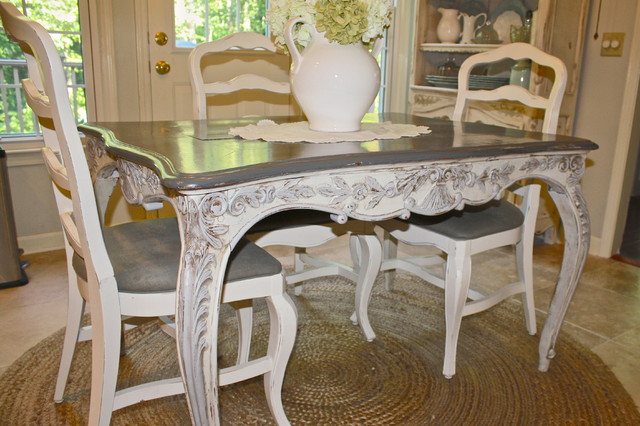Custom Painted French Country Antique Table Eclectic Kitchen Atlanta Houzz Au Custom Painted French Country Antique, French Country Dining Room Furniture Painted