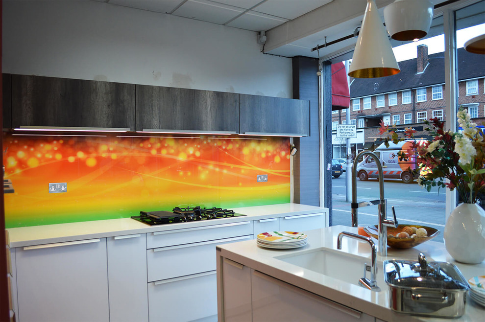 Custom Printed Gradient Design Glass Splashback - Modern - Kitchen ...