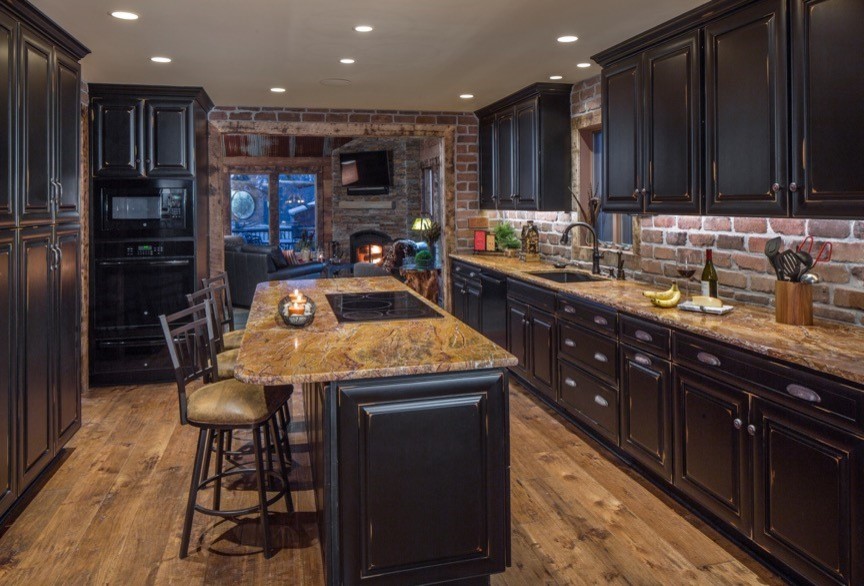 Design ideas for a rustic kitchen in Omaha.