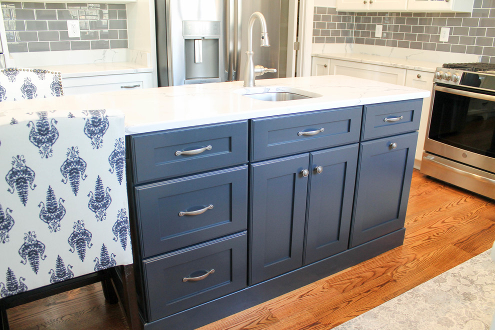 Custom White and Blue Kitchen Traditional Kitchen DC Metro by