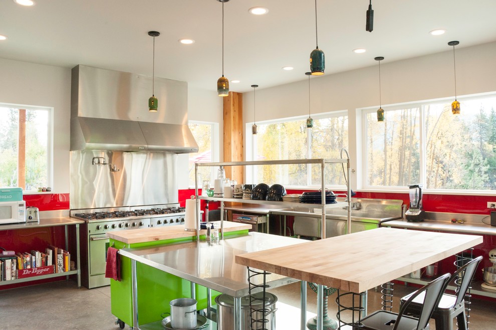 Example of a huge urban kitchen design in Seattle