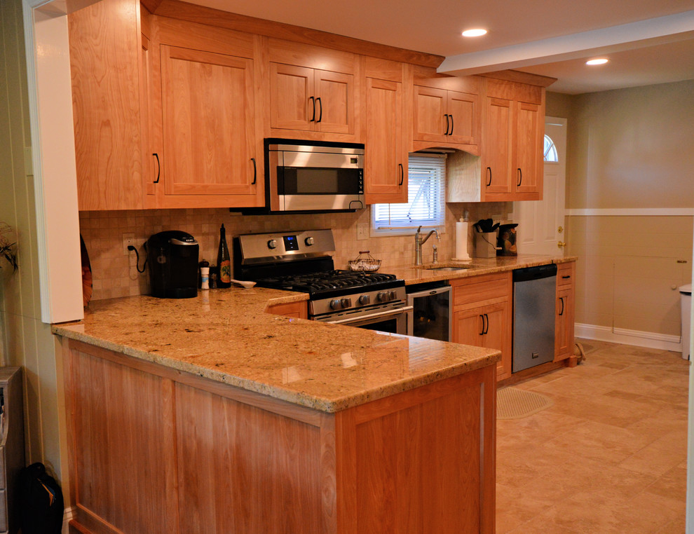 Danbury CT Custom Red Birch Clear Sheen Craftsman Kitchen New York by Ackley