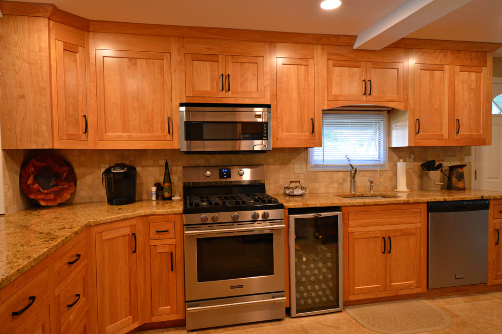 Danbury CT - Custom Red Birch Clear Sheen Cabinets - Craftsman