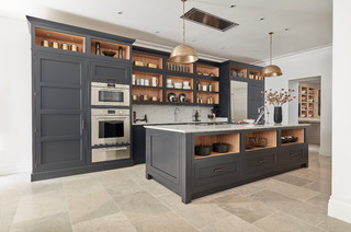 Dark Grey Shaker Style Kitchen American Traditional Kitchen Edinburgh By Tom Howley Houzz